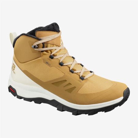 Salomon OUTsnap CSWP Mens Hiking Boots Yellow UK KDQU